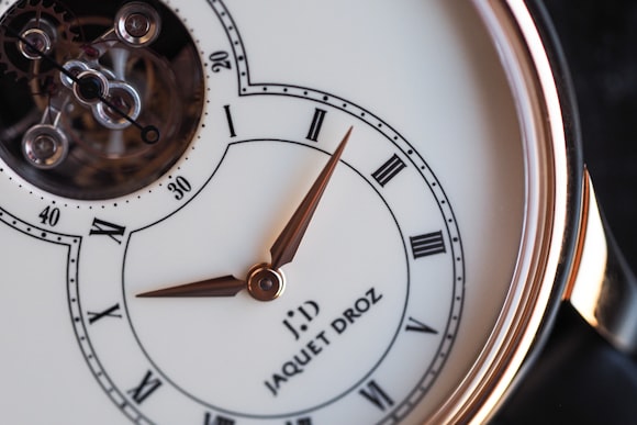 Jaquet Droz Grande Seconde Tourbillon Ivory Enamel dial closeup