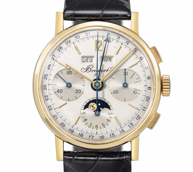 1970s Breguet wristwatch chronograph and moonphase
